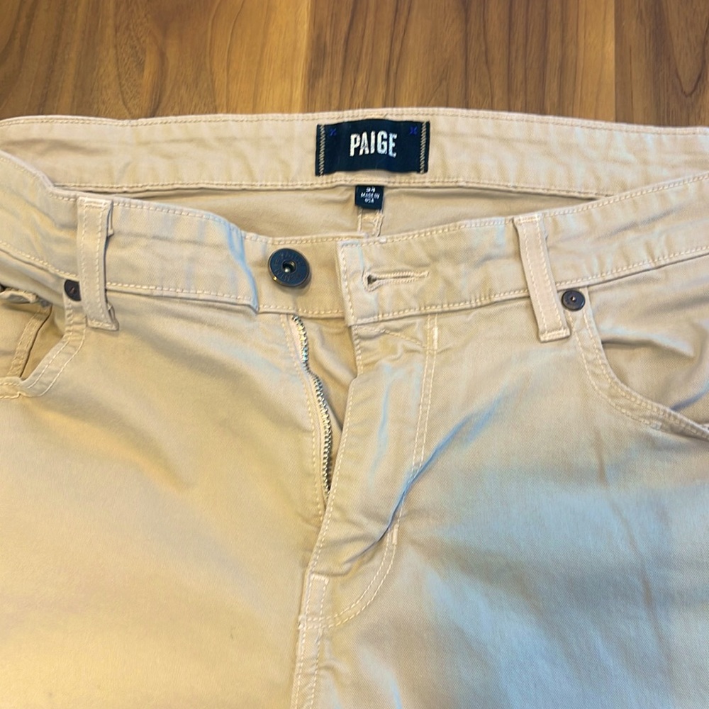 Paige Mens tan colored jeans sz 34